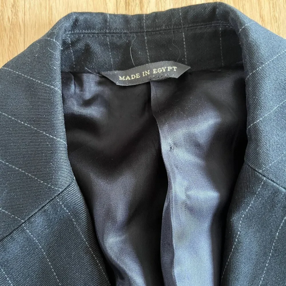 Banana Republic Cotton black pin striped  Blazer Jacket sports coat business 38S